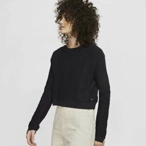 Hurley Sweater Weather Cropped Long Sleeve Sweater 100% Cotton in Black - Small